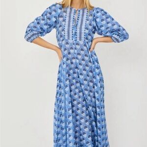 Sold Out and Stunning Marea by Liz Joy Indian Flower Block Print Dress - S